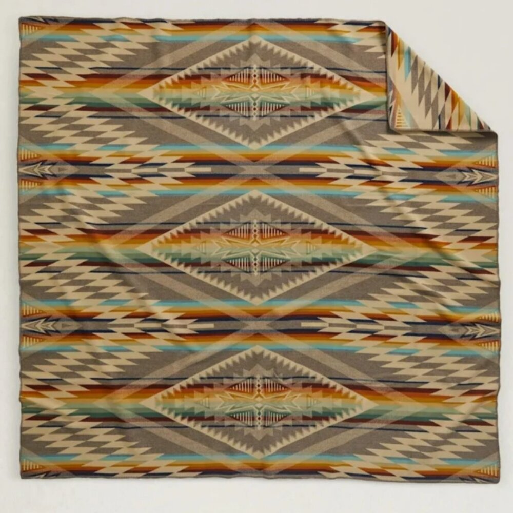 PENDLETON BEAUTIFUL TWIN SIZE WOOL COTTON BLANKET SUMMERLAND 64" x 80" NEW